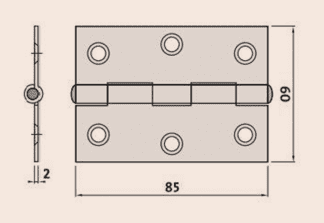 Stainless Steel Butt Architectural 85x60x2.0mm