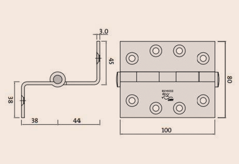 15. STAINLESS STEEL HOSPITAL HINGE