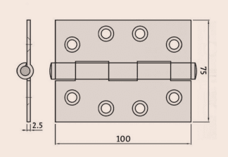 Stainless Steel Butt Architectural 100x75x2.5mm